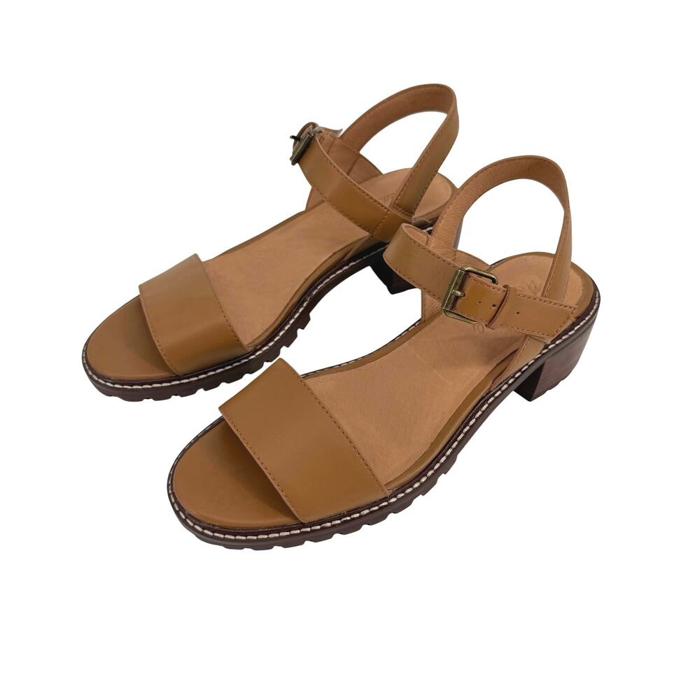 Madewell Women's 10 Brown Erin Chunky Lugsole Platform Strappy Sandals Resort